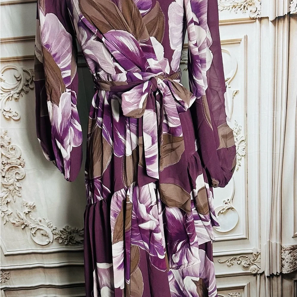 Chic Long Sleeve Floral Maxi Dress - Picture 8 of 9